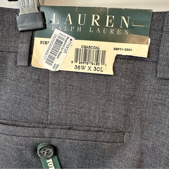 Ralph Lauren Men’s 36X30 Pleated Wool Trousers Dress Pants New with Tags - Picture 8 of 9